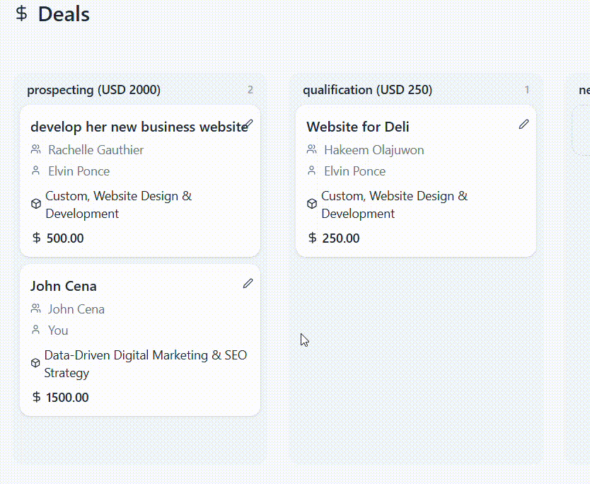 Visual Deals Pipeline